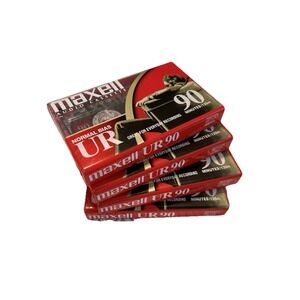 Lot‎ of 4 Maxell UR90 Minutes Blank Audio Cassette Tapes Normal Bias New/Sealed